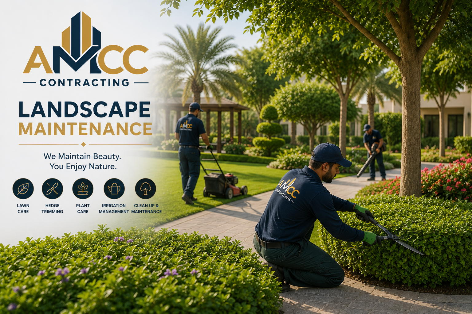 Landscape Maintenance by AMCC Contracting in UAE